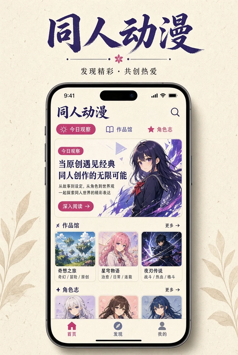 同人动漫应用展示